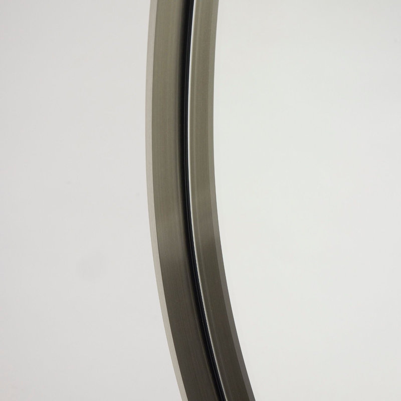 Aalina Stainless Steel Round Mirror, Brushed Nickel, 48" x 48"