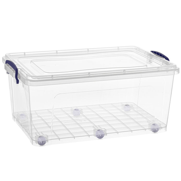Clear Plastic Storage Tote with Wheels