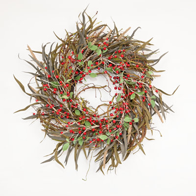 Couronne de bouleau artificielle 26 "avec baies de fleurs en grappe pour la fête de l'Action de grâce