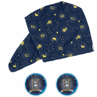Wizardly Bliss Beauty Set: Hogwarts Quick-Dry Hair Turban & Cooling Gel Pads
