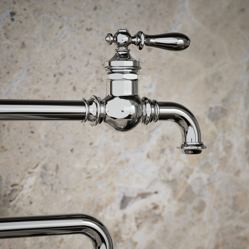 Artifacts Single-Hole Deck-Mount Pot Filler with Extended Spout, Polished Chrome
