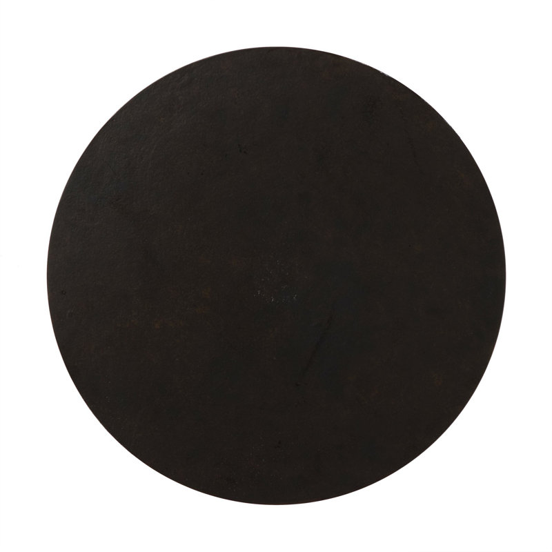 Malloy Outdoor Round Side Table, Distressed Bronze