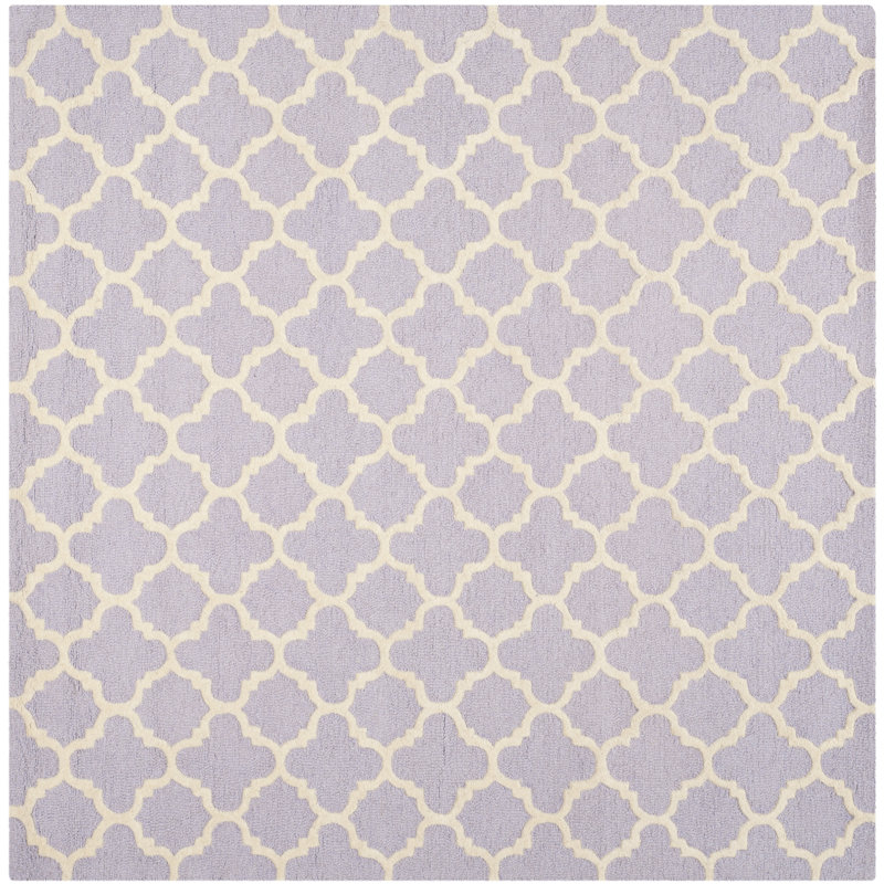 Cannen Hand Tufted Wool Geometric Rug, Square 6'