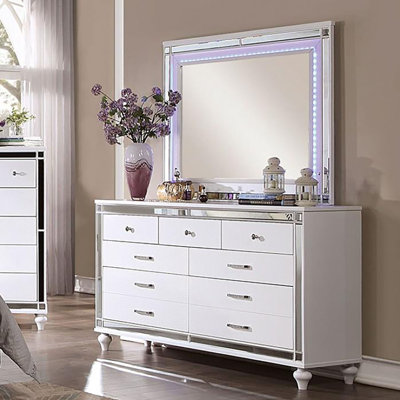 Commode double 9 tiroirs avec miroir Emmee