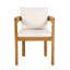 Ensemble de 2 chaises de salle à manger d'extérieur en bois d'acacia avec coussins beiges Roomaco