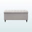 Banc de rangement Arhaam, revêtement en tissu beige grisâtre, capitonné, H 18,48 po x l 41,55 po x P 16,48 po