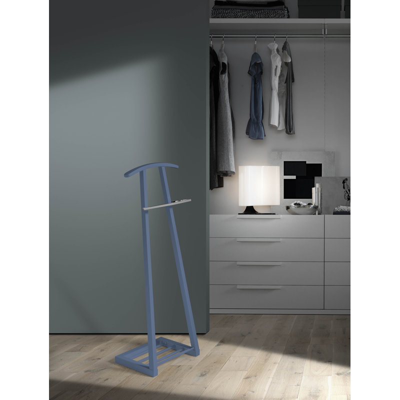 Solid Wood Freestanding Valet Stand, Blue