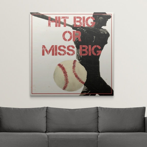 «Sports Epigram IV», Grace Popp, art textuel, H 35 po x l 35 po x P 1,5 po, Toile