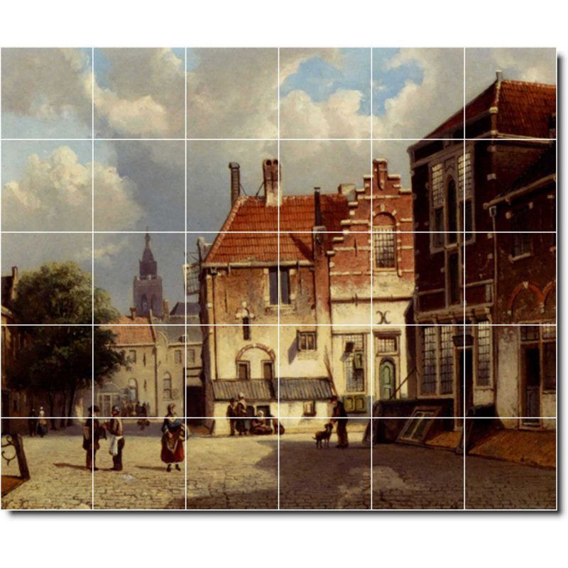 Carreau de céramique décorative 25,5 po x 21,25 po 4,25 po x 4,25 po, Village 05168