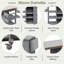 Îlot de cuisine extérieur pliable avec roulettes verrouillables, armoire de rangement et porte-serviettes-125428013