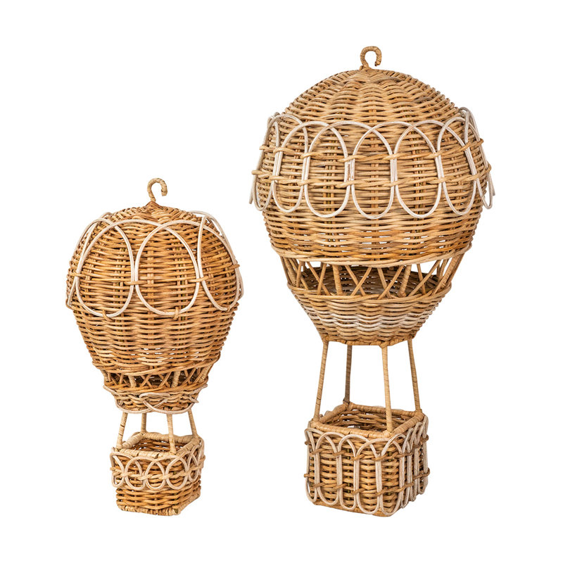 Provence Rattan Hot Air Balloon, 20" H x 10" W x 10" D