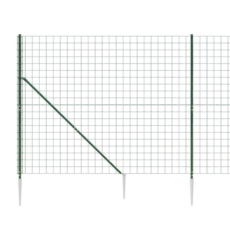 Biagina Metal Wire/Mesh Fence, Green, 13, 140cm H x 2500cm W x 10cm D