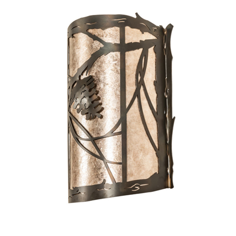 1 - Light Flush Mounted Sconce, Silver, Dark Burnished Antique Copper, 2