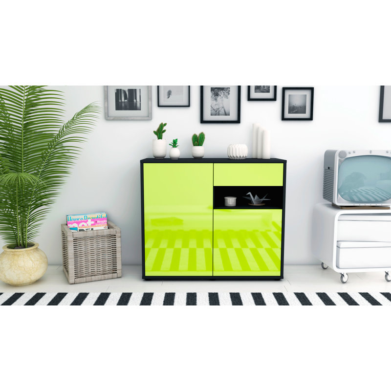 Rayburn 92cm Sideboard, Anthracite/High-gloss green