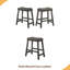 Ensemble de 2 tabourets de comptoir rustiques, tabourets de bar en bois sans dossier de 25 pouces-811110652-811110651