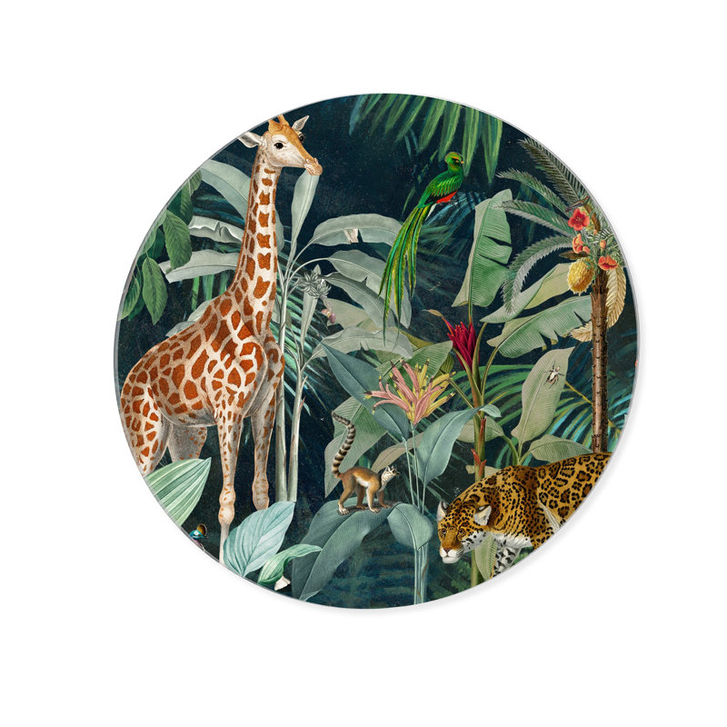 Jungle Reves Floral and Botanical Round Acrylic Art by Oliver Gal, 24" H x 24" W
