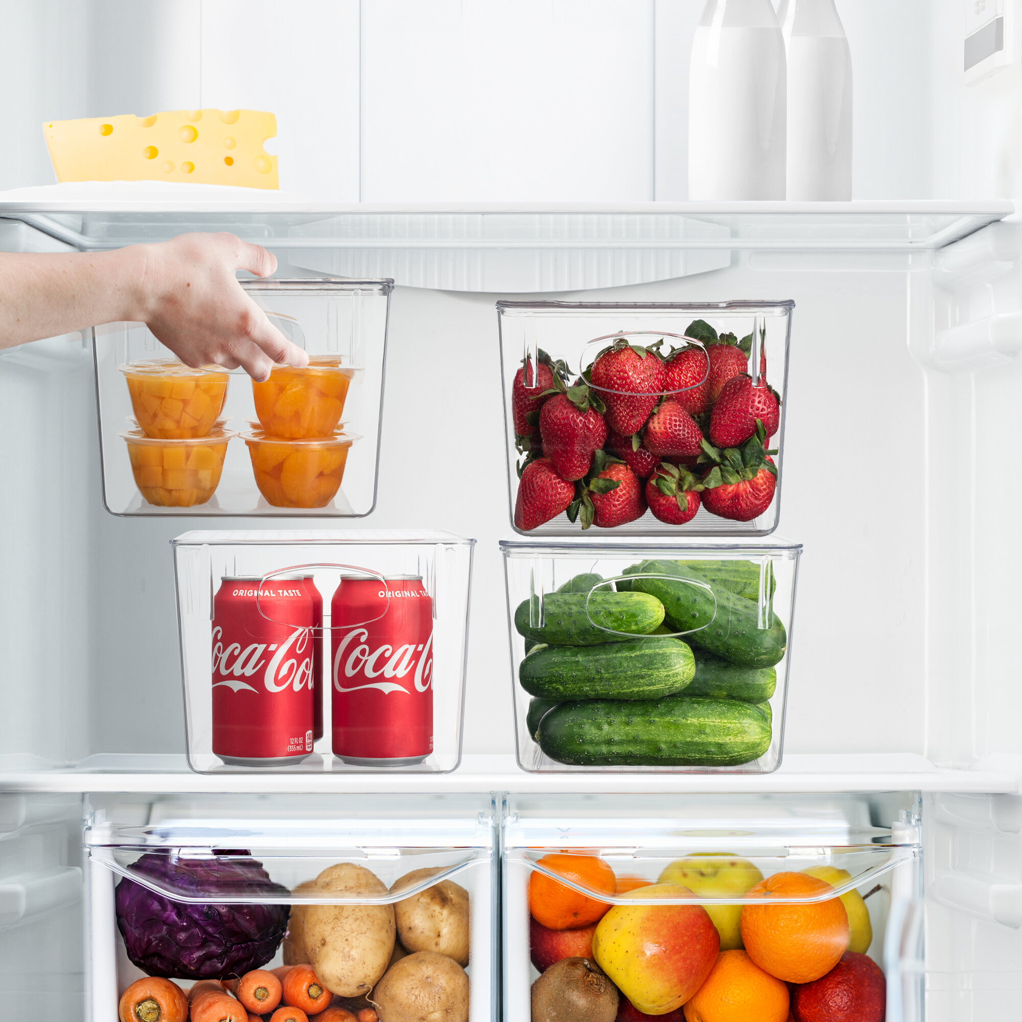 Sorbus Fridge Drawers - Clear Stackable Pull Out Refrigerator