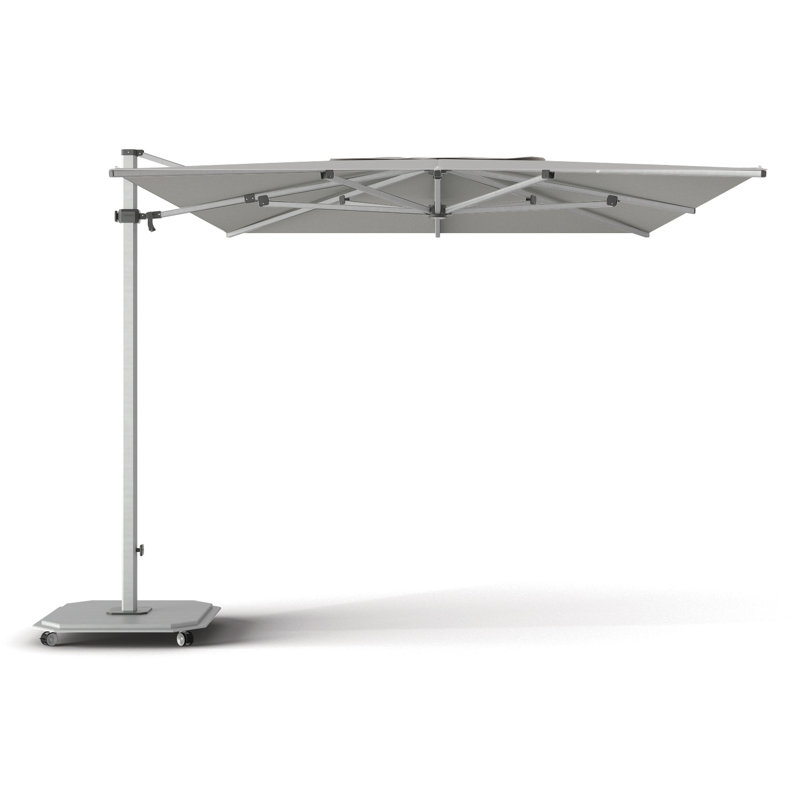 252'' W Sunbrella® Cantilever Umbrella, Charcoal, Natté Gray Chiné, Silver Anodized