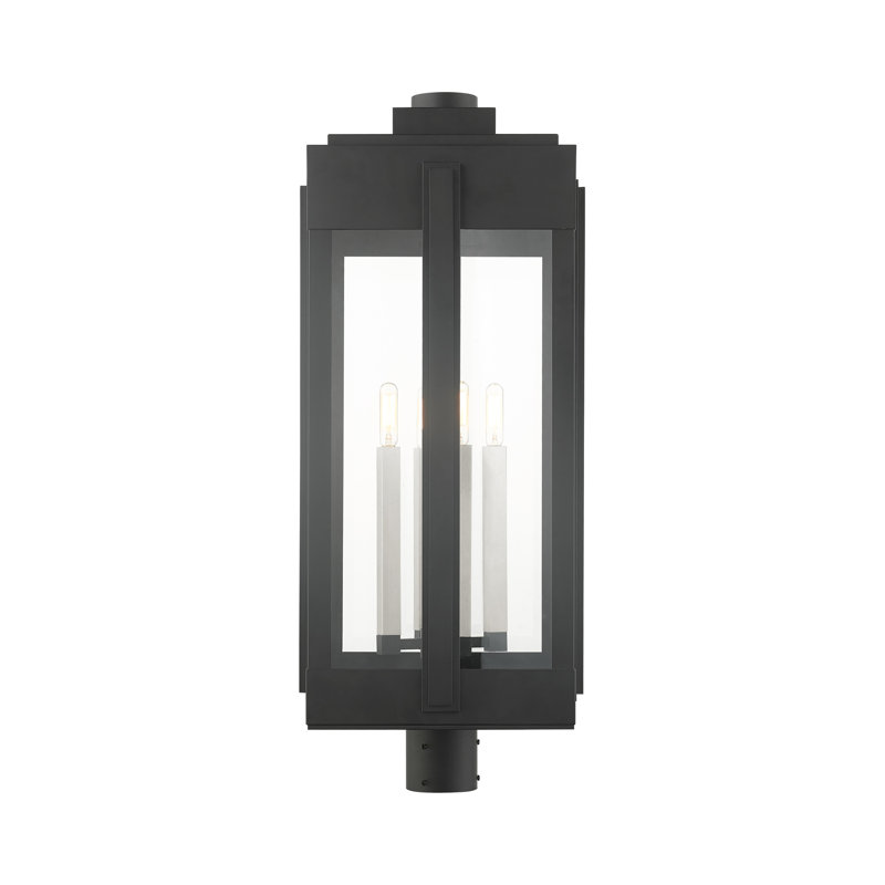 Ikeisha Transparent Lantern Head, Black/Brushed Nickel