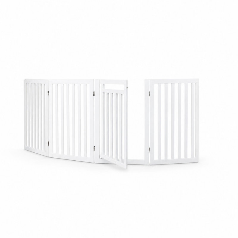 Barrière d'intérieur pliable pour chien avec porte coulissante 31,5 po Trixie, Blanc