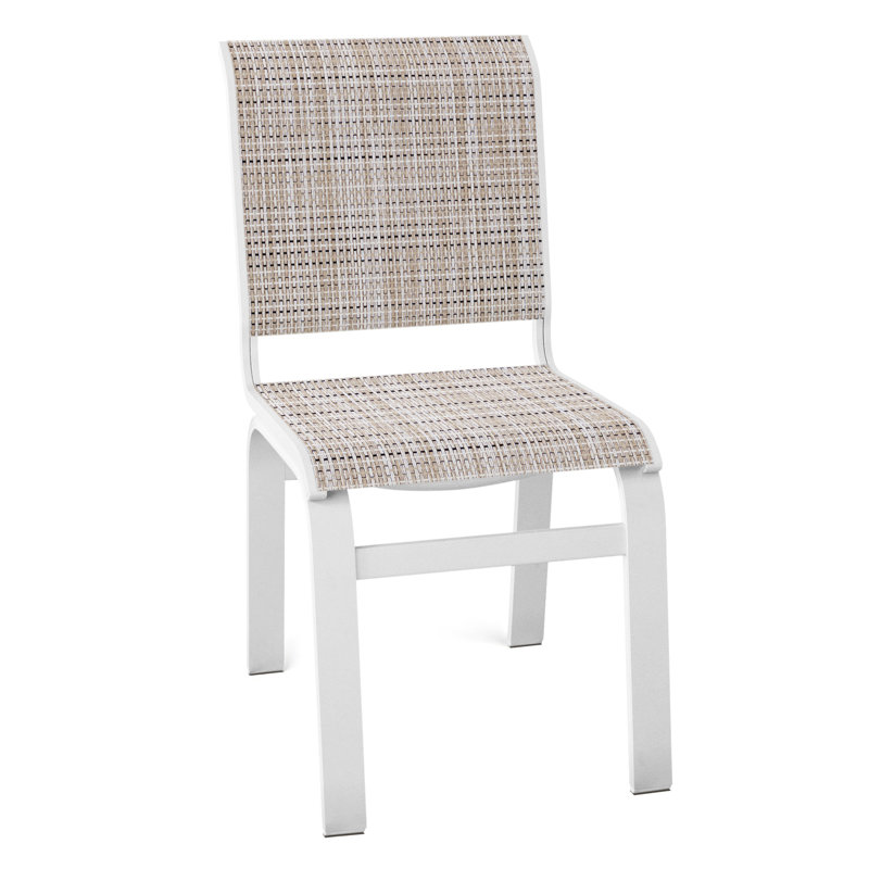 Chaise d'appoint de salle à manger Hiraku, Blanc texturé, Ella