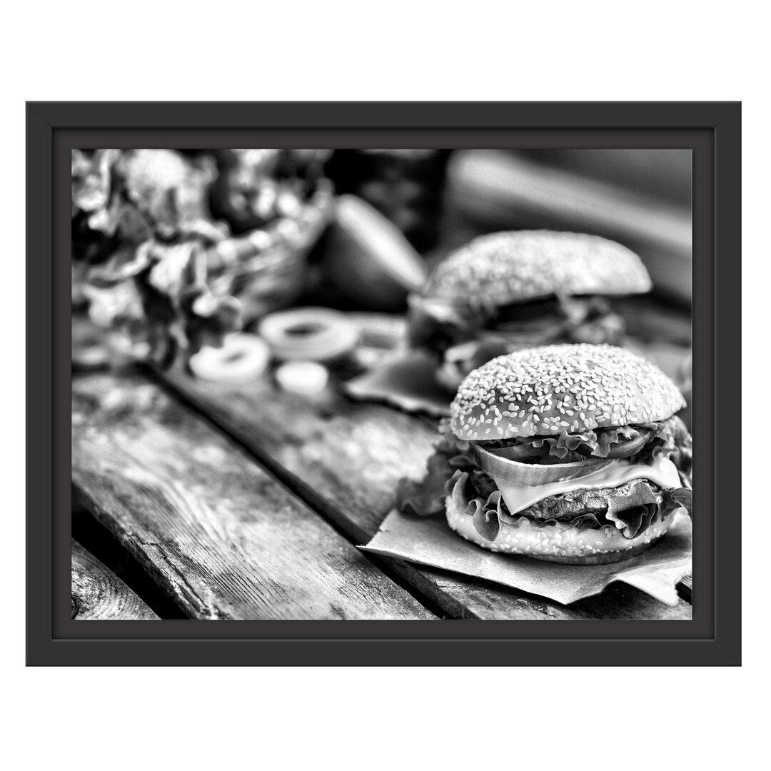 Gerahmtes Wandbild Leckere Burger