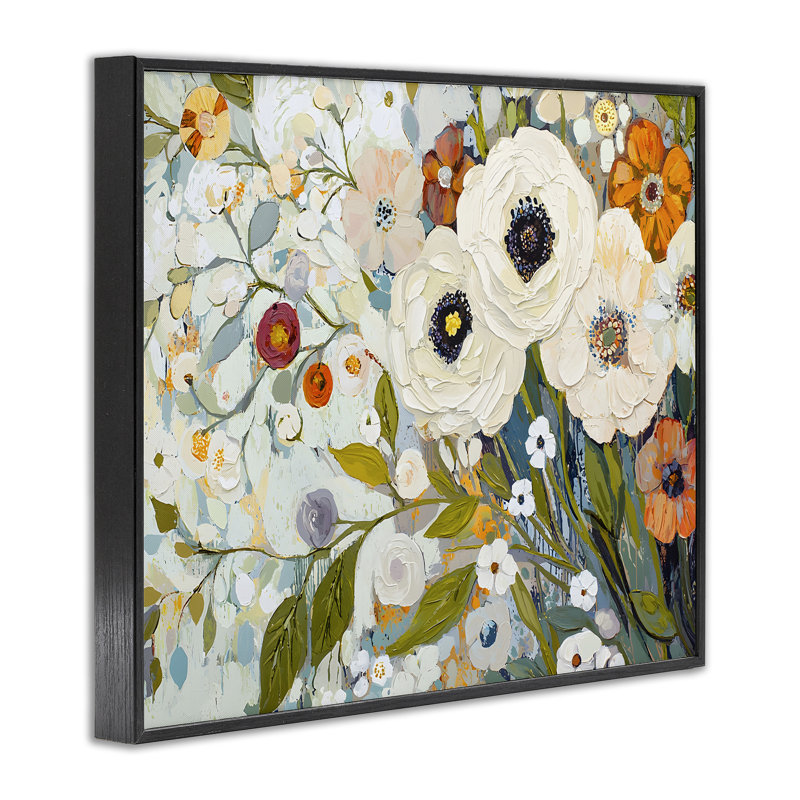 Arrangement de fleurs rondes en fleurs, estampe numérique, design par Franklyn Gregory, H 11 po x l 14 po
