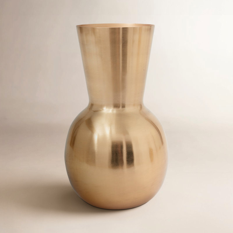 Corla Handmade Metal Table Vase, 11.75" H x 7" W x 7" D