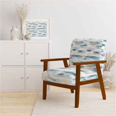 Chaise d'appoint abstraite - Fauteuil à rayures bleues Shore Breeze