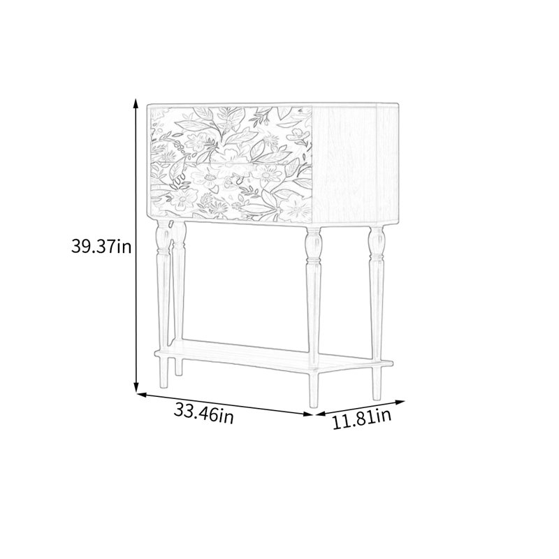 Storage Cabinet with Solid Pine Legs, Walnut