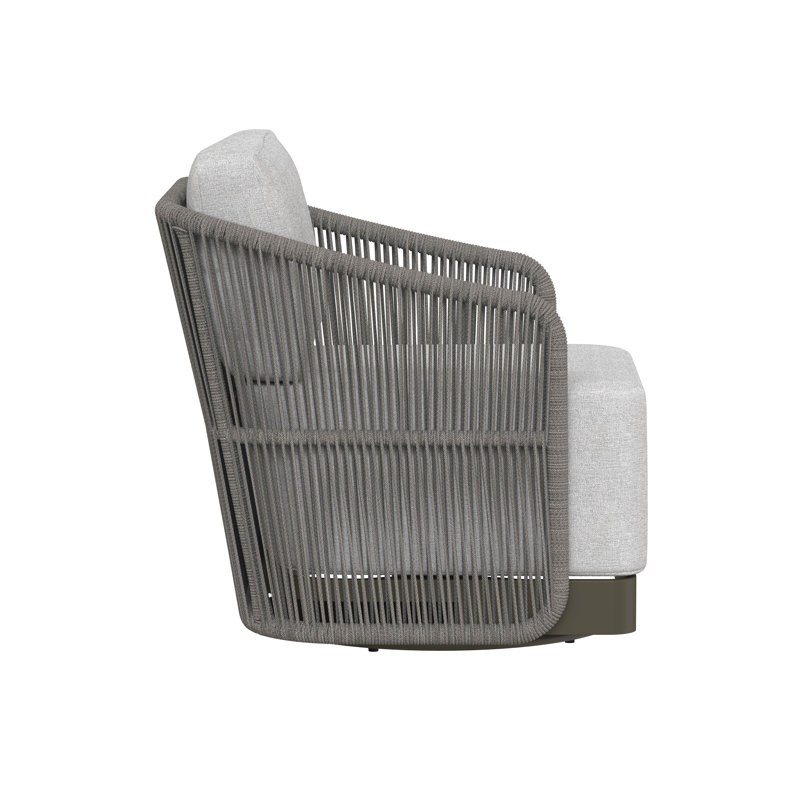Allariz Outdoor Swivel Lounge Chair, Gracebay Light Gray, Gray