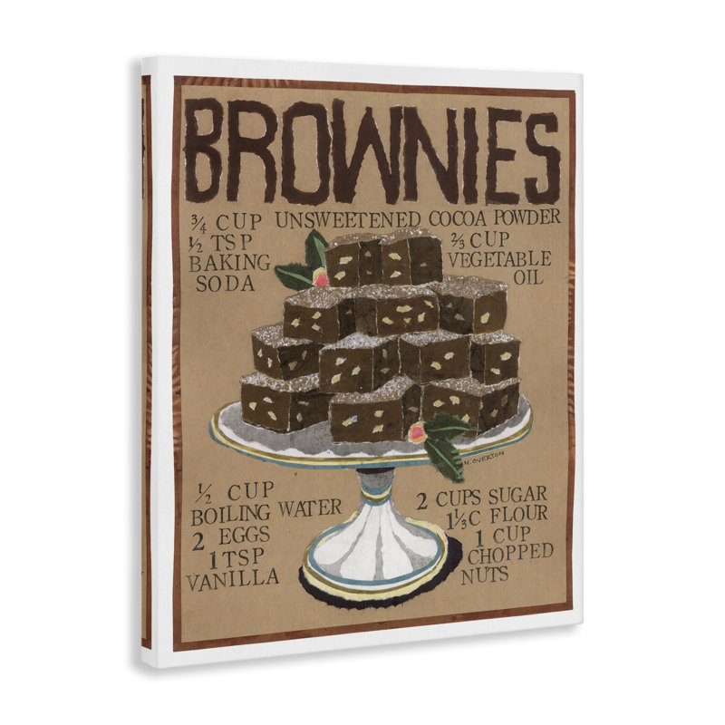 «Brownie Platter Recipe», art mural par Nancy Overton, H 20 po x l 16 po