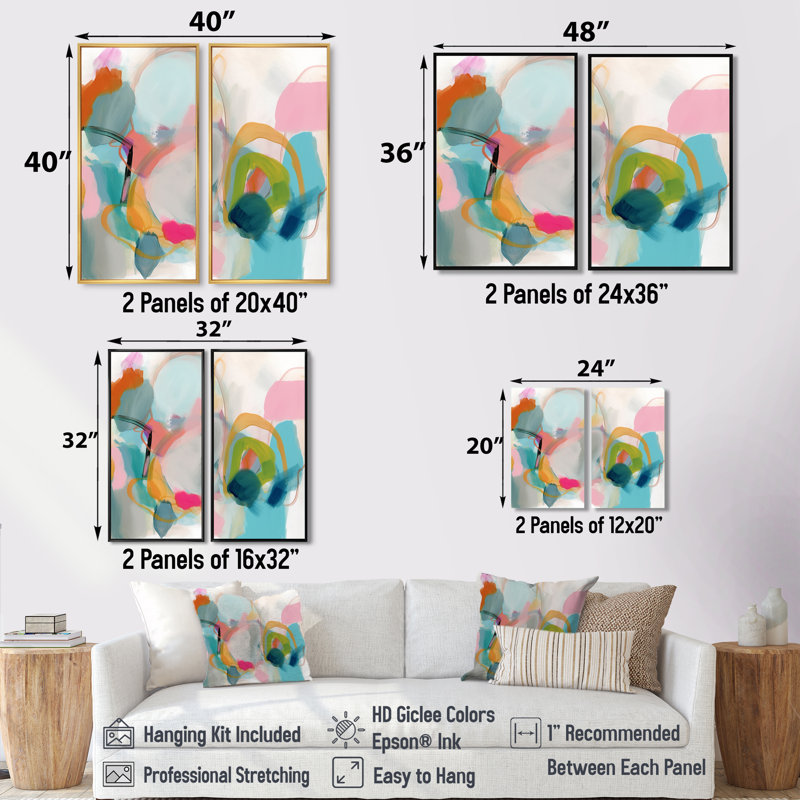 Décoration murale rose rose bleu Minimalims Fludity V, H 36 po x l 48 po, Impression encadrée flottante, Noir
