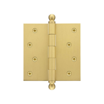 4'' x 4'' Brass Butt Bearing Hinge