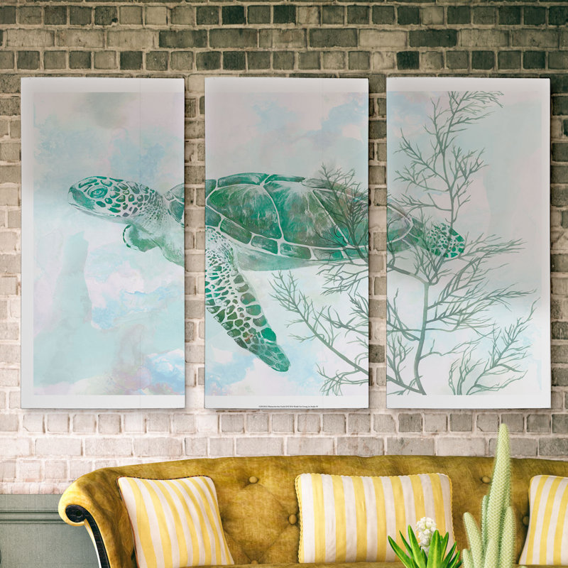 « aquarelle sea turtle ii », impression à multiples images sur toile, H 32 po x l 48 po x P 1,5 po