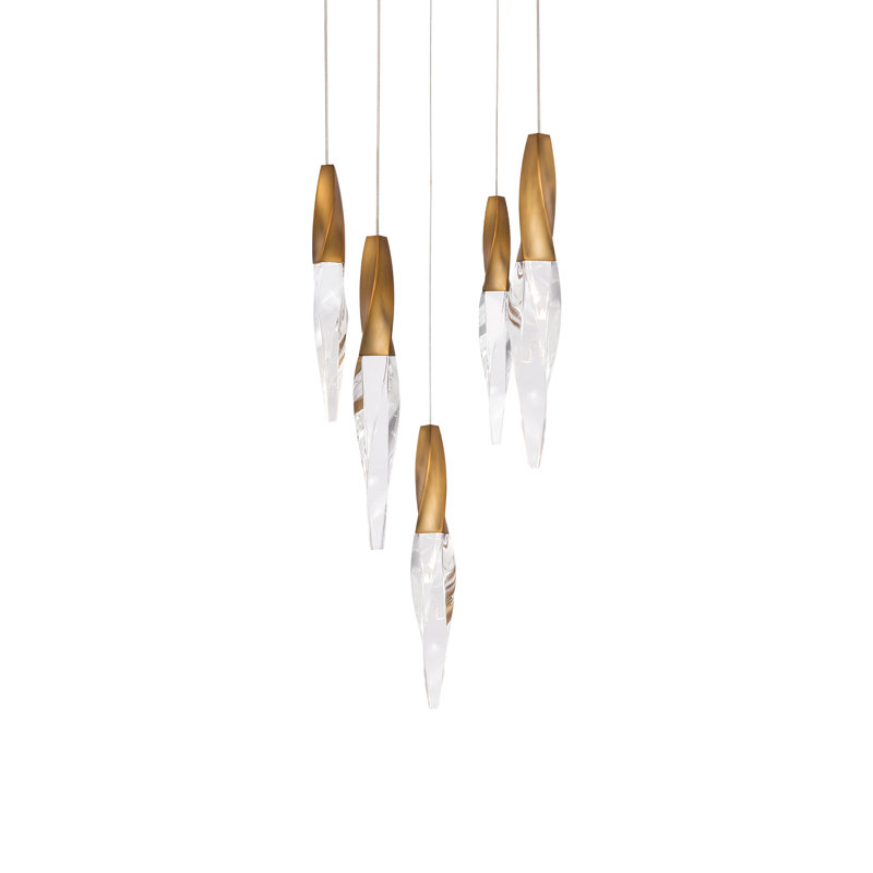 Kindjal 5 - Light LED Pendant, Aged Brass