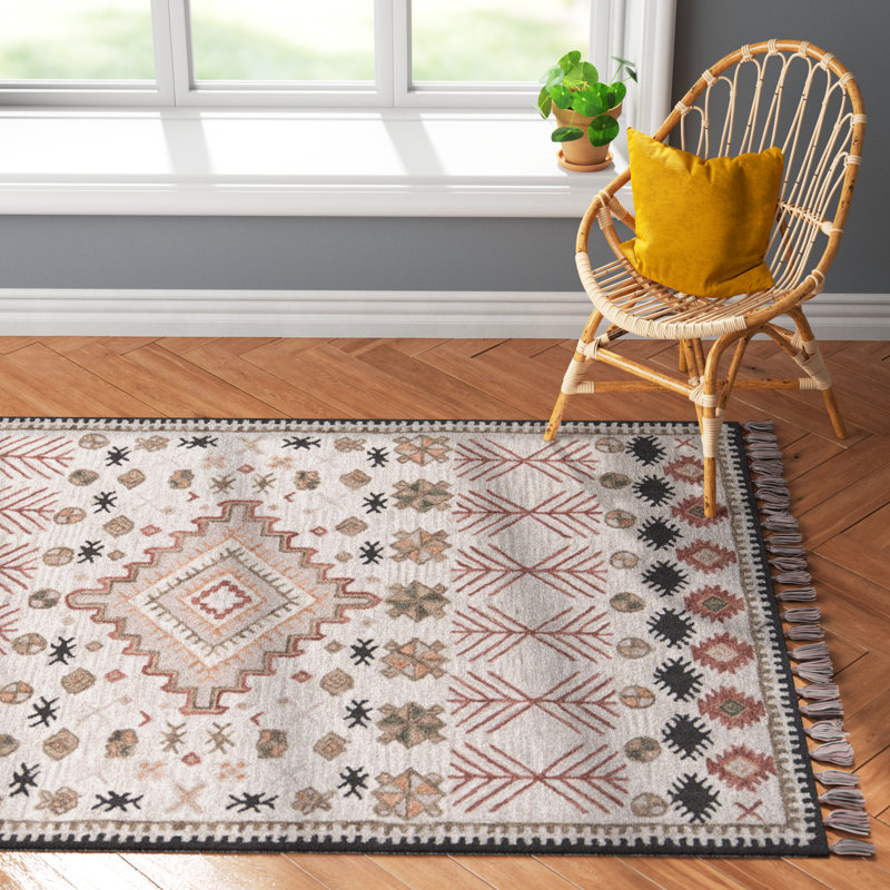 Anine Wool Southwestern Indoor Rug, Rectangle 5' x 8'