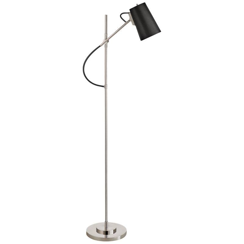 Ralph Lauren Benton 1 - Light Floor Lamp, Polished Nickel, Chocolate