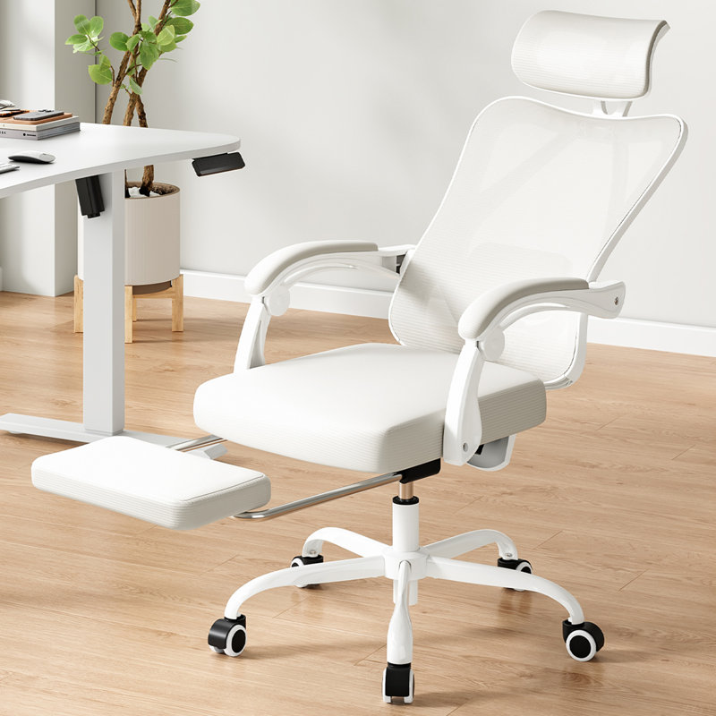 Ergonomic Mesh High Back Office Chair with Footrest & Adjustable Headrest/Lumbar Support – 135° Recline, 350lbs Capacity, for Home Office/Study Room/Bedroom