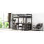 Lit mezzanine double en brun antique avec bureau en forme de U et options de tiroirs abondantes - cadre en bois stable offrant de nombreux choix de rangement-1533509394-1533509392