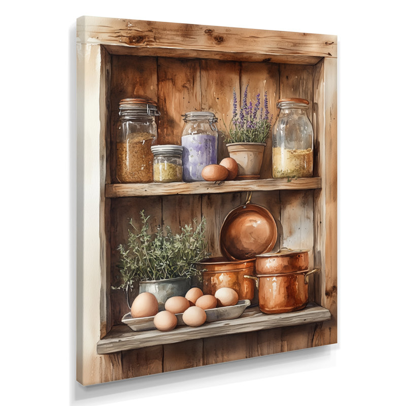 Vintage Kitchen Wall Art, Rustic Farmhouse Canvas, Cenephat, H 20 po x l 12 po, Toile tendue