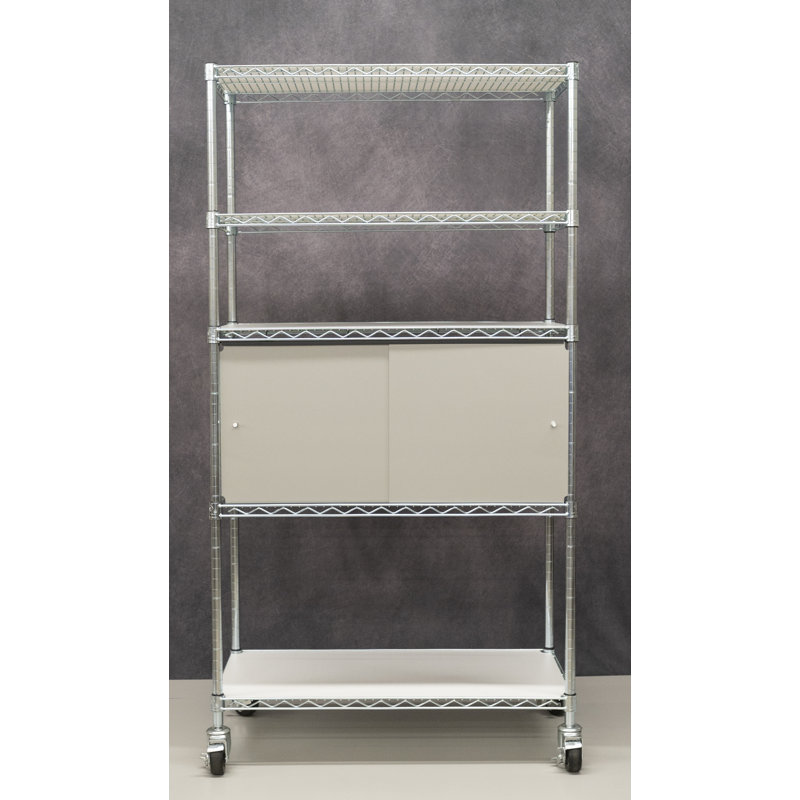 Tablette grillagée, H 18 po x l 36 po x P 24 po, Gris clair