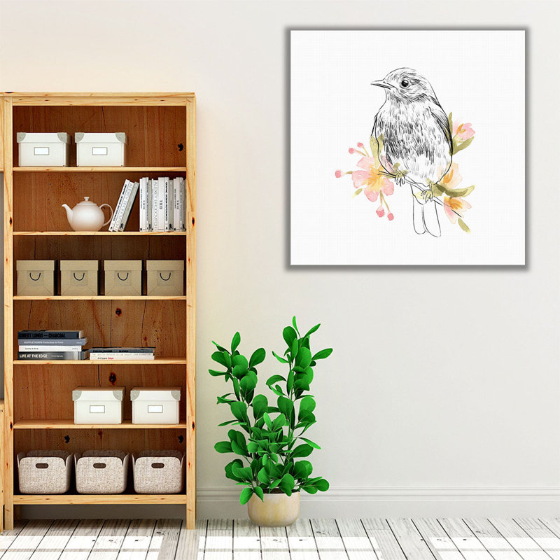 Robin S Croquis II - reproduction d'art sur toile, H 16 po x l 16 po