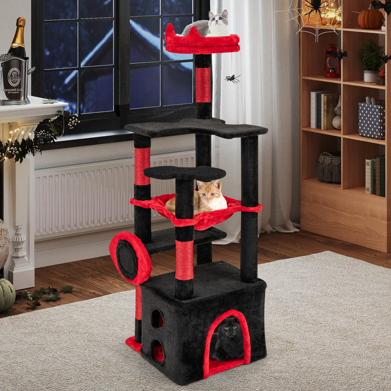 Arbre à chat 52 po avec hamac et hamac suspendu
