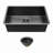 Gunmetal Black Undermount  Kitchen Sink 16 Gauge Single Bowl With Drain Assembly