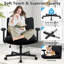 Chaise de bureau à pieds croisés avec accoudoirs rabattables et siège large, chaise de bureau ergonomique en tissu -1245010631