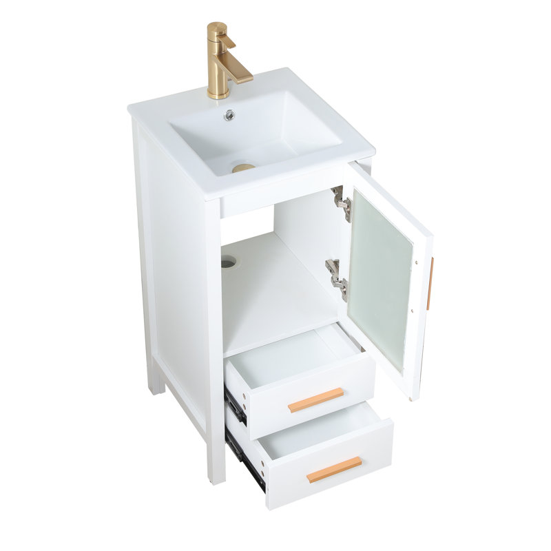 Ensemble de meuble-lavabo simple blanc 16 po
