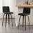 Swivel Upholstered Counter & Bar Stool With Solid Wood Frame and L-Shaped PU Leather Back-588686632-588686635