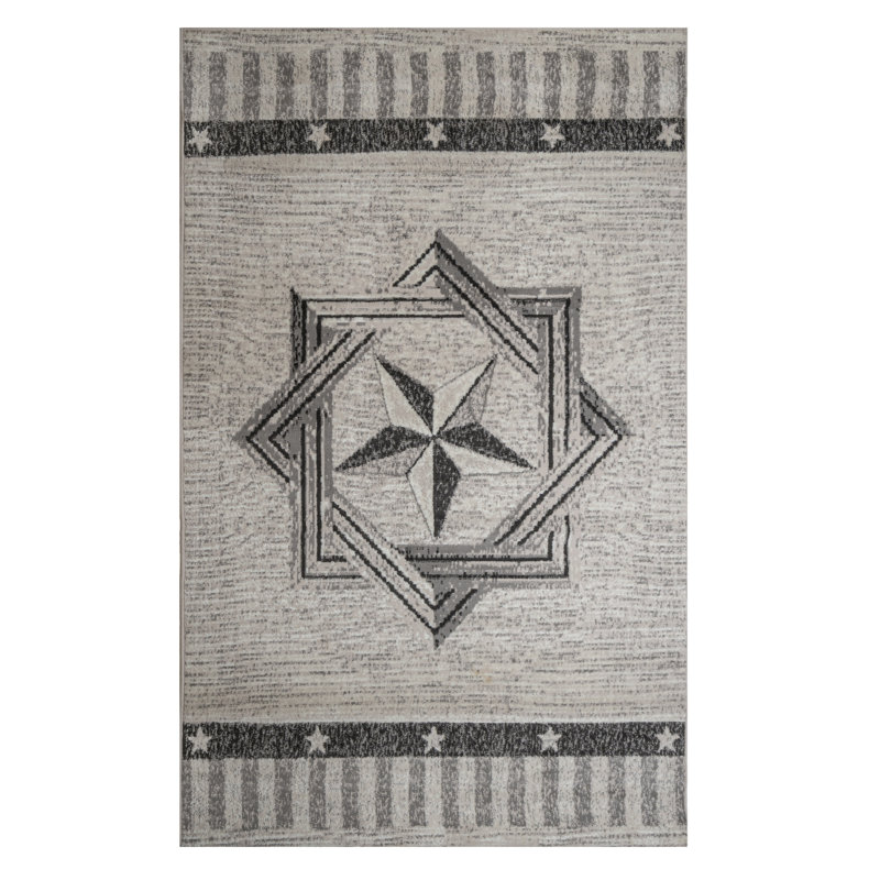 Tapis gris, ivoire et pêche Mcmiller, Rectangle 2 pi x 4 pi