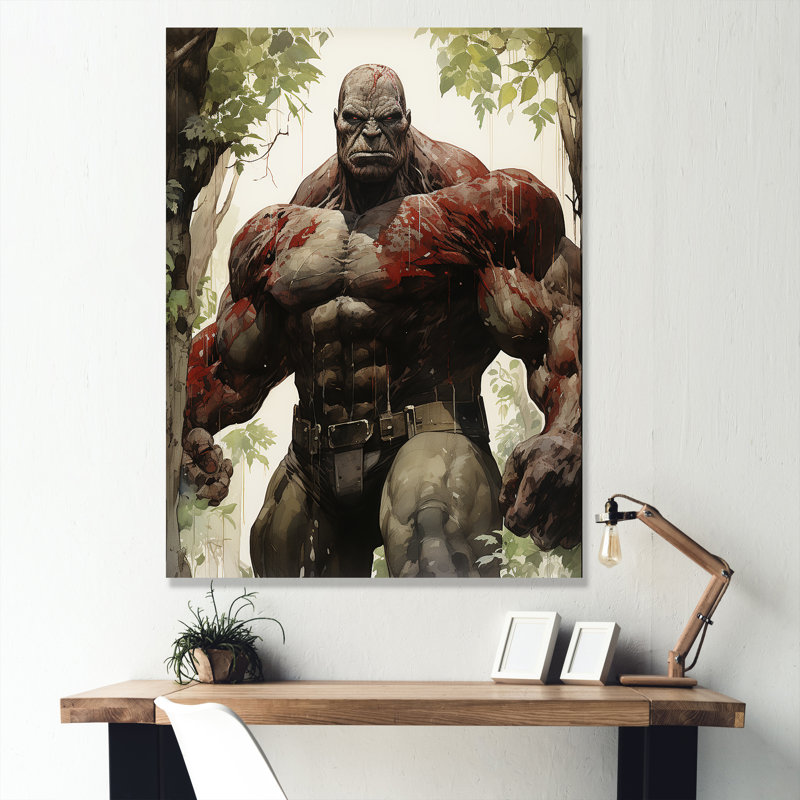Art géant sanglant «Superhero II - Giants», Toile tendue, H 40 po x l 30 po x P 1,5 po